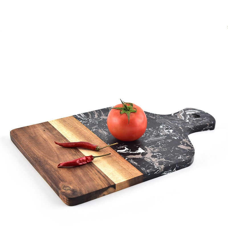 Marble and Acacia Wood Kitchen Chopping Board